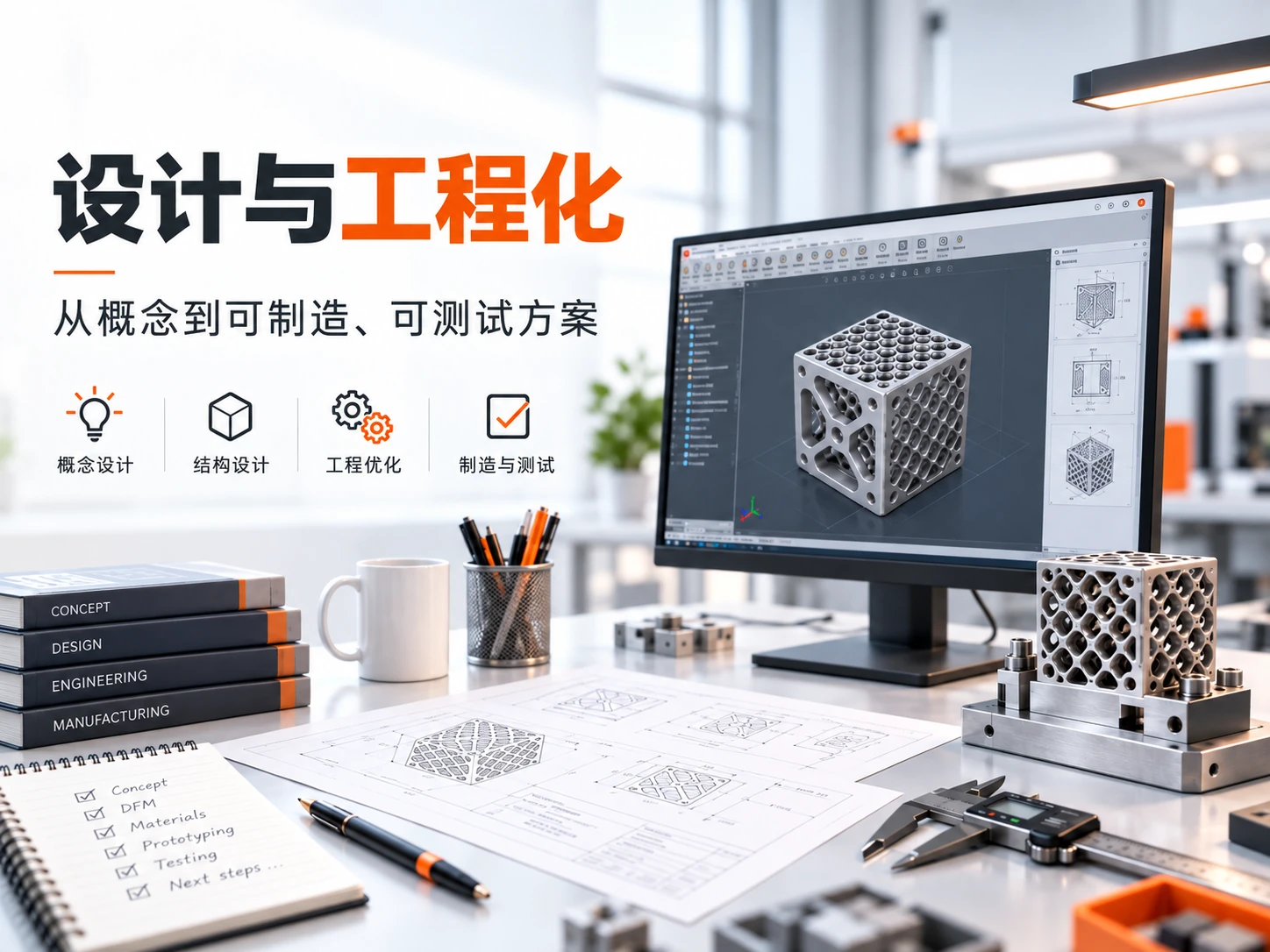 面向制造和测试的设计工程化示意